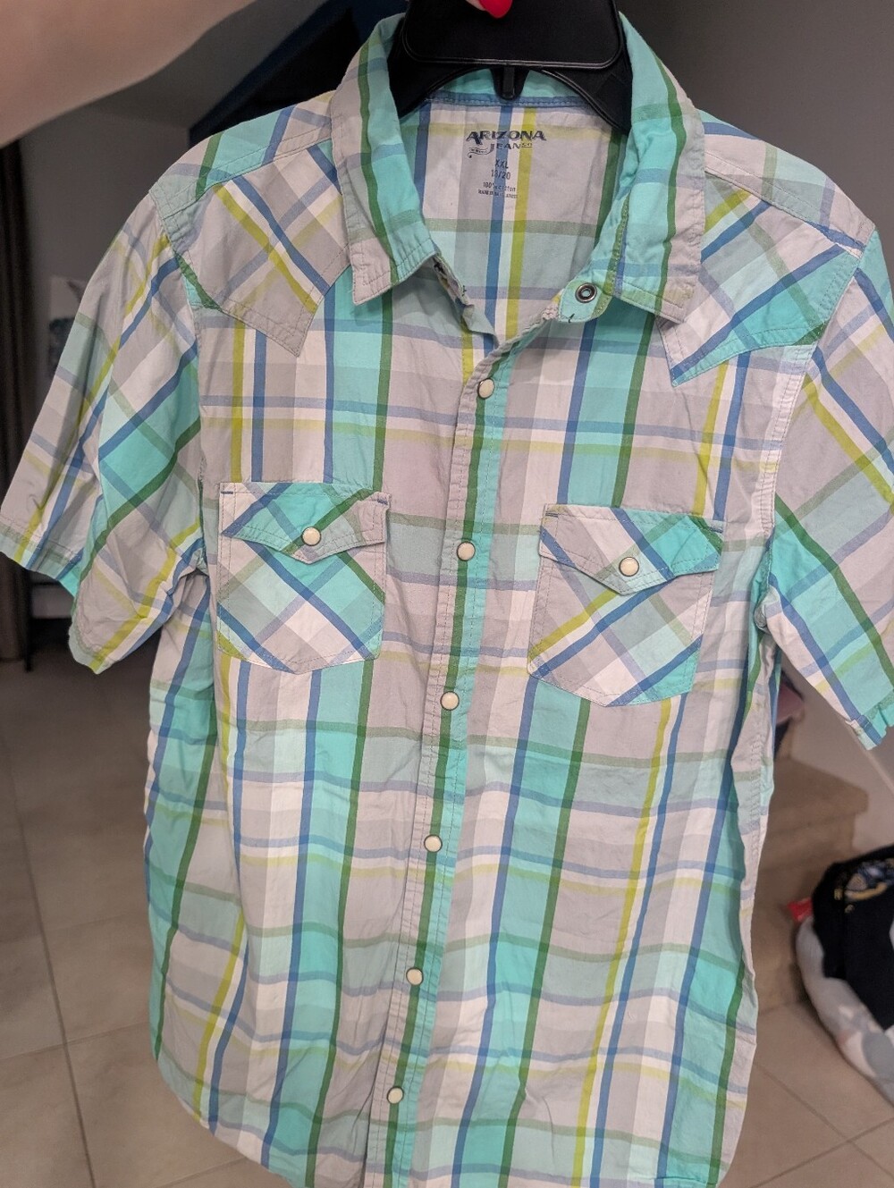Boy's Arizona Short-Sleeve Plaid Button-Up Shirt